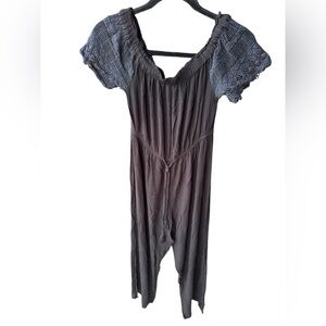 Gray Off-Shoulder Jumpsuit